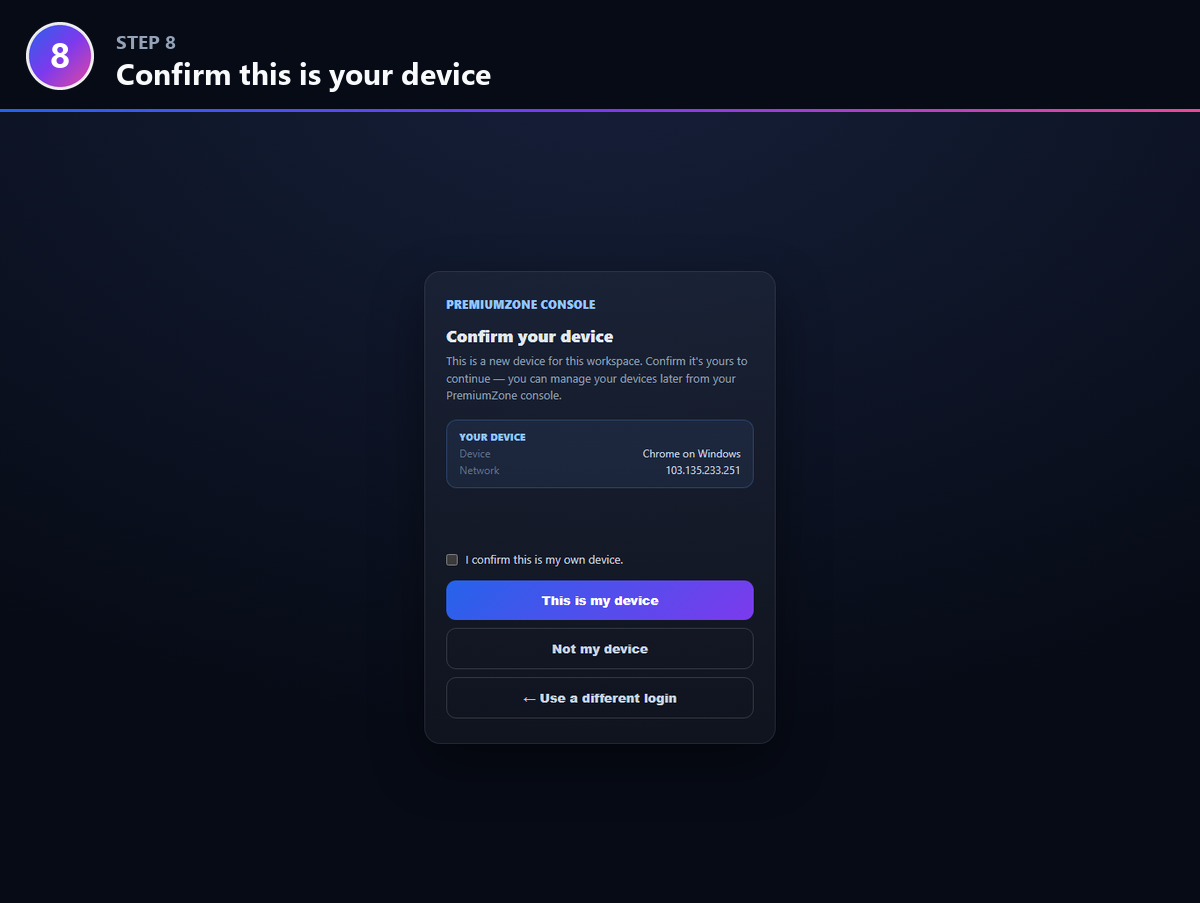 Step 8: Confirm this is your device